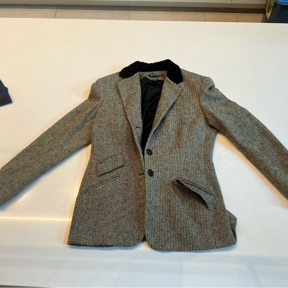 Polo by Ralph Lauren Herringbone Blazer - Black and Gray